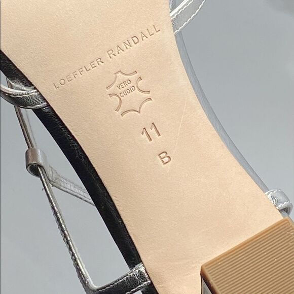 LOEFFLER RANDALL Libby Ankle-Wrap Metallic Leather Sandals size 11 - Picture 12 of 12